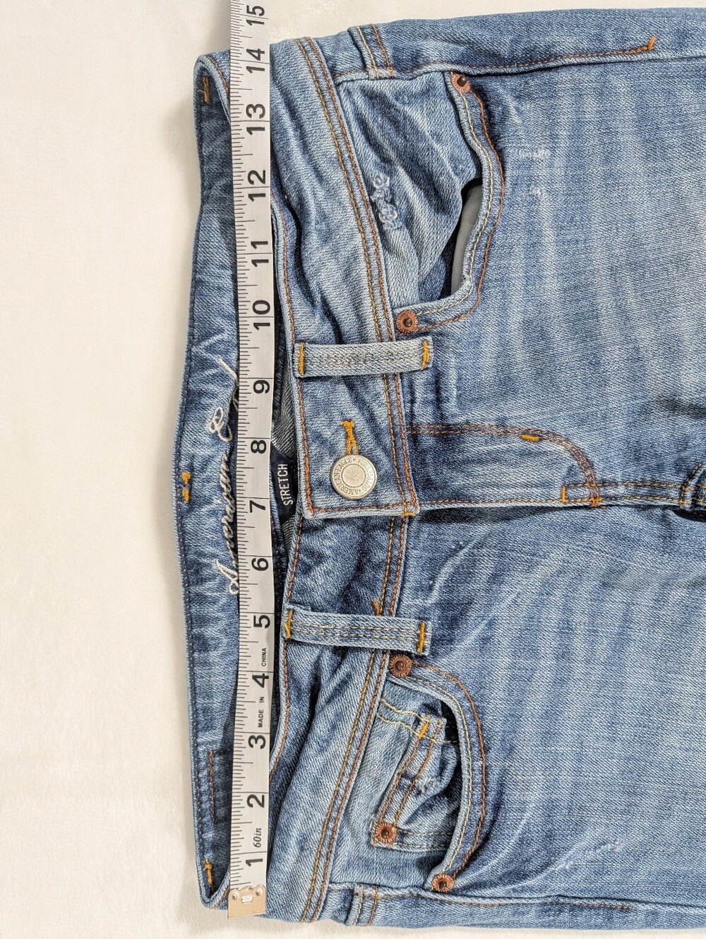 ❤️ 2009 American Eagle Low Rise Slim Boot Stretch Jeans Size 2 Short - Picture 7 of 13